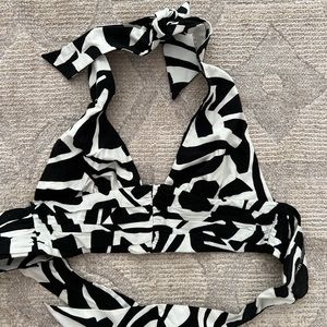 zara black and white top